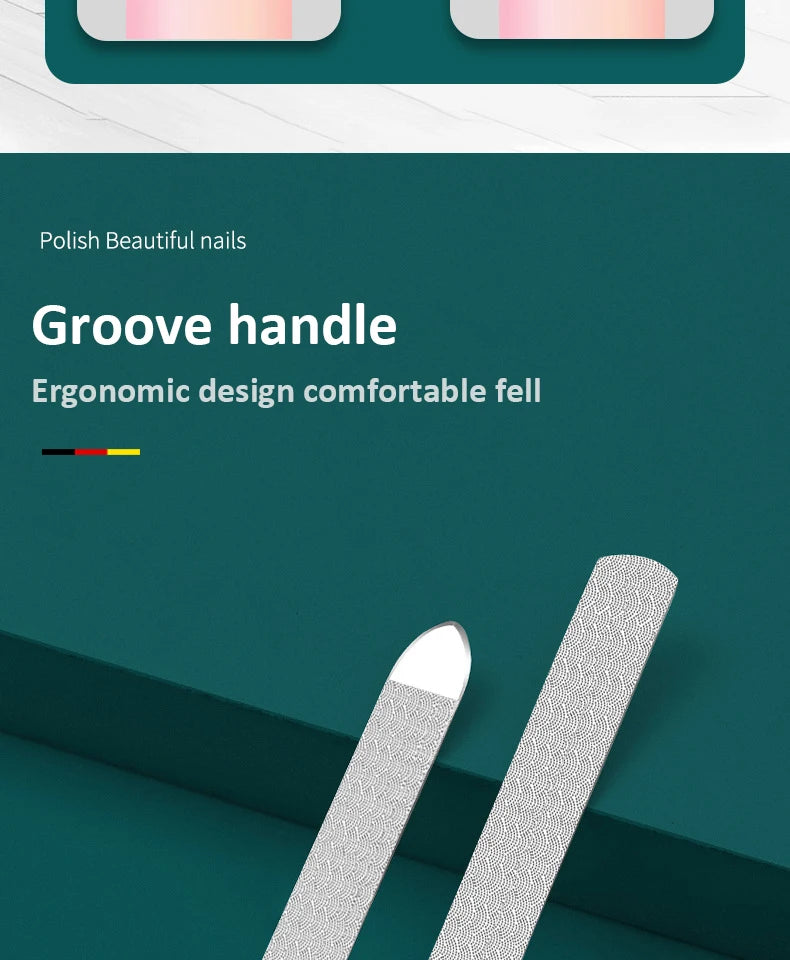 1Pcs Stainless Steel Nail Files High-Quality Double SidedManicure Pedicure Grooming For Professional Finger Toe Nail Care Tools