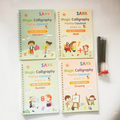 Kids Reusable Practice Copybook Handwiriting Workbook-Reusable Writing Practice Book Educational Toys for Boys Girls Gift