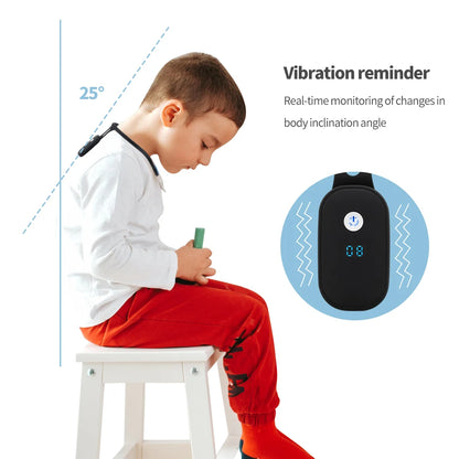 Smart Posture Trainer Back Straightener with Vibration Reminder for Adults Kids Real-Time Monitoring Wearable Sensor