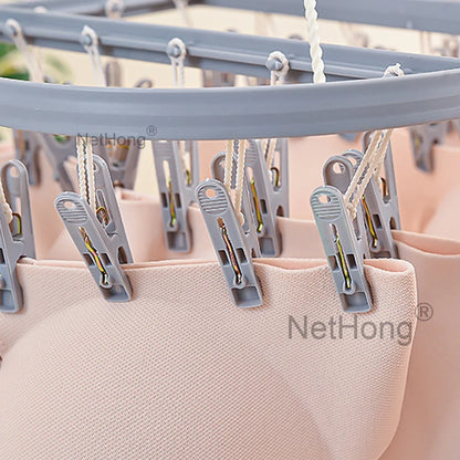 20 Pegs Thickened Laundry Clip Underwear Socks Hanger Airer Cloth Dryer Rack UK