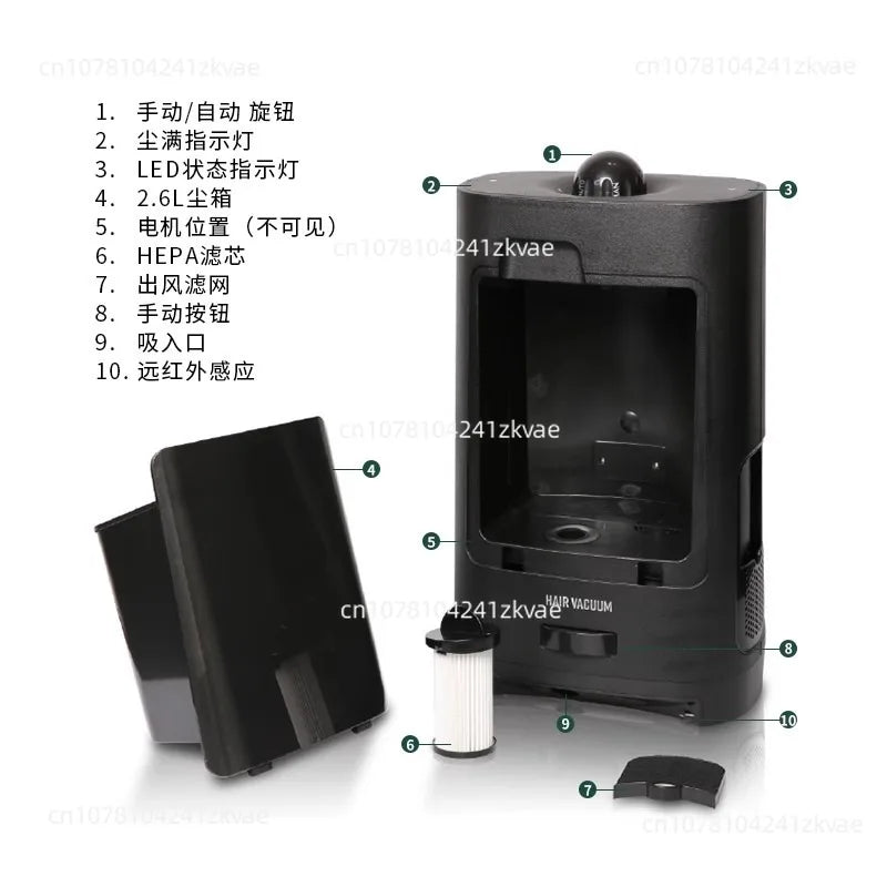Hair Salon Special High-power Infrared Sensor Intelligent Suction Broken Hair Tools Suction Hair Trash Can
