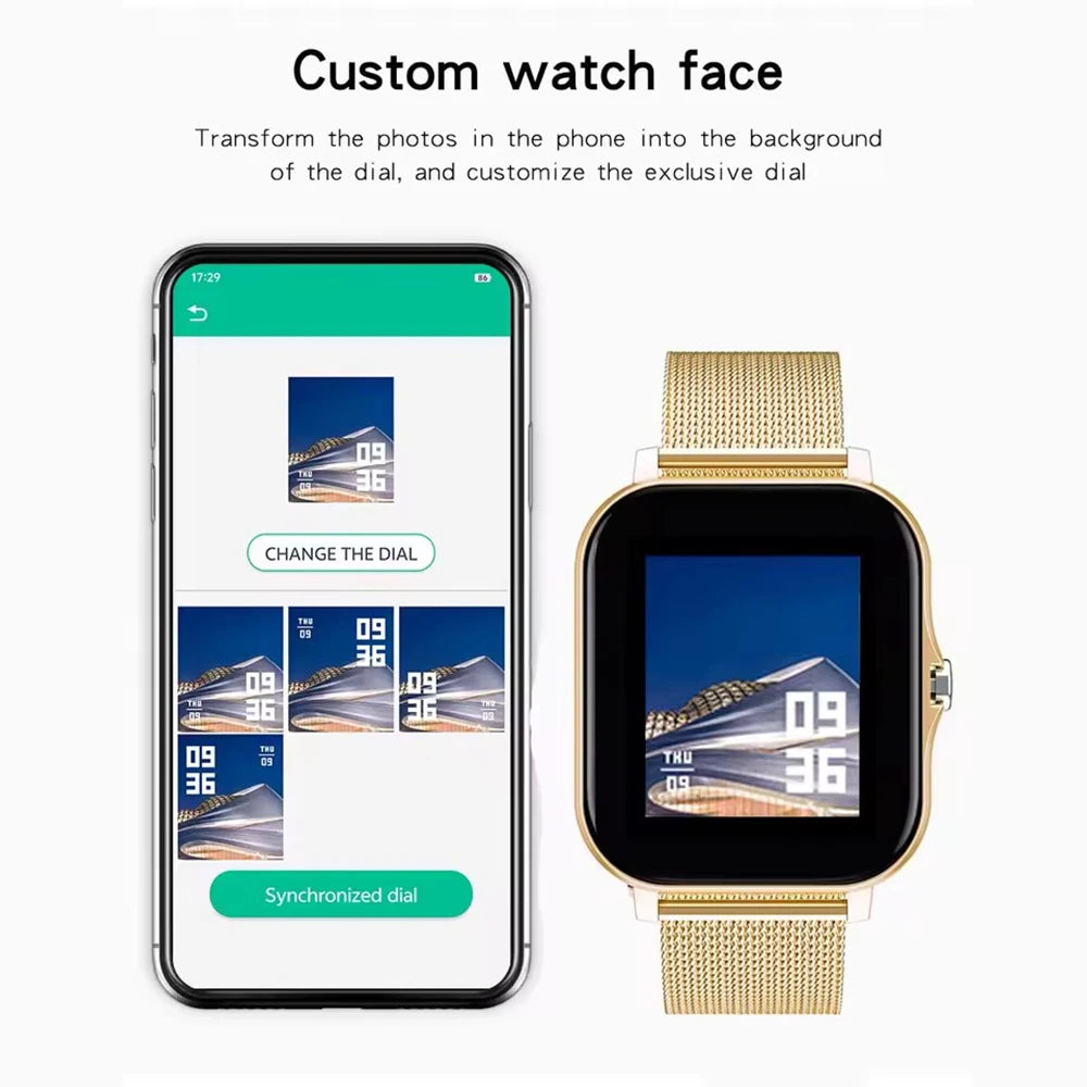 New Smart Watch Android IOS Phone 1.44 Inch Color Screen Bluetooth Call Blood Oxygen/Pressure Monitoring Smart Watch Women Men