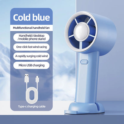 Mini Handheld Fan USB Fast Charging Portable Air Calculating Fan Mute Personal Highspeed Fan for Travel Outdoor Activities