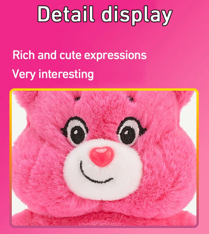 Sanrio Plush Kawaii Carebears Rainbown Bear Plush Anime Hobby Toy Keychain Bag Pendant with Sound Dolls Christmas Birthday Gifts