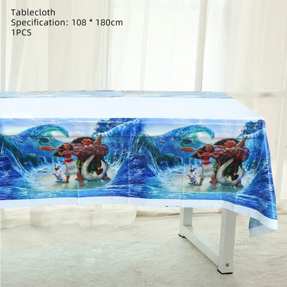 Disney Moana Birthday Decoration Tableware Cup Plate Backdrop Banner Kit Vaiana Moana Theme Happy Party Deco Balloons Supply Set