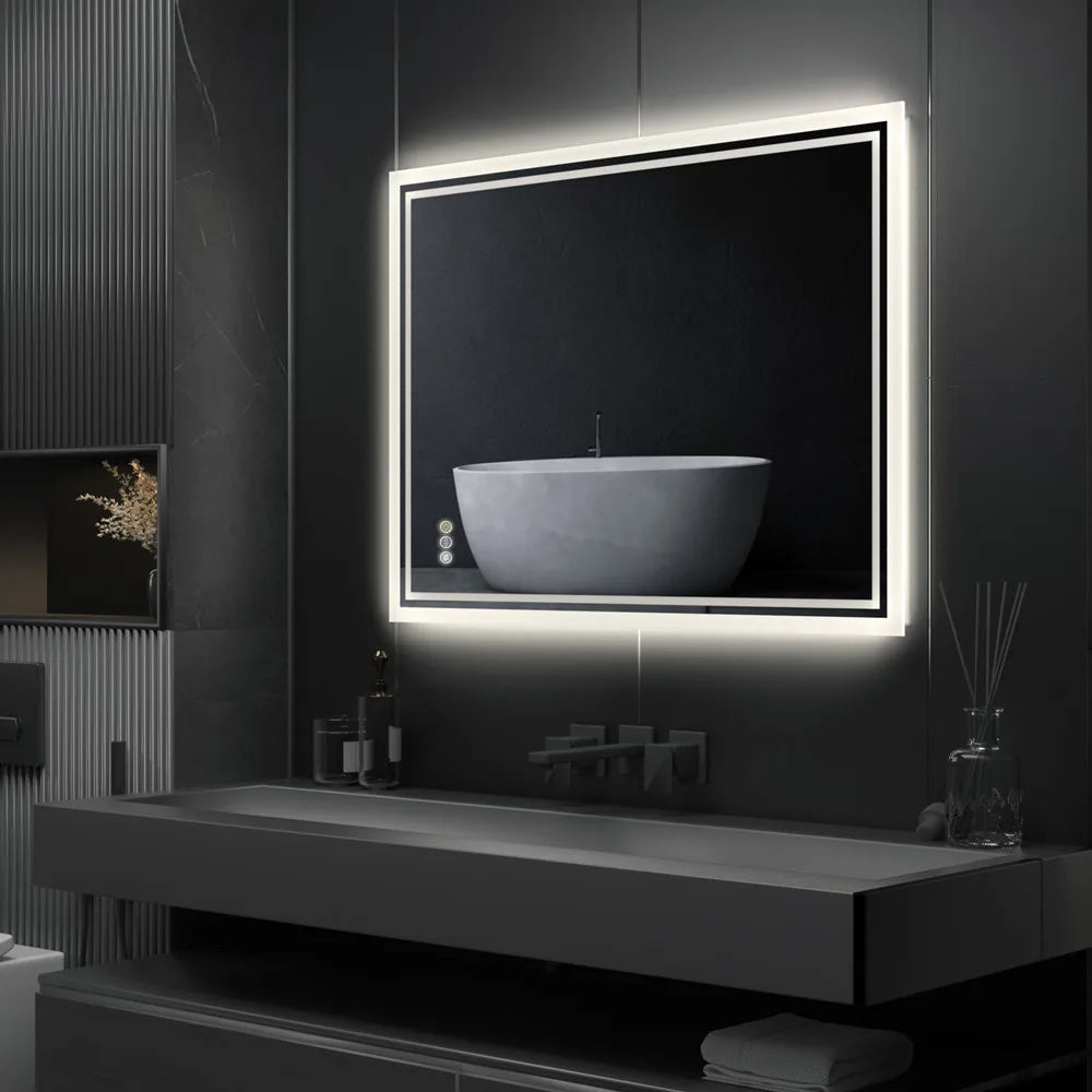 LUVODI Illuminate LED Backlight Bathroom Mirror Frameless Dimmable Defog Bath/Shower/Shaving Mirror
