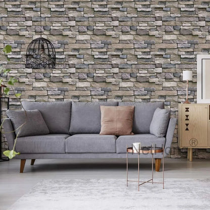 6M Vinyl Yellow bricks Wallpaper Stickers Self Adhesive Paper Waterproof