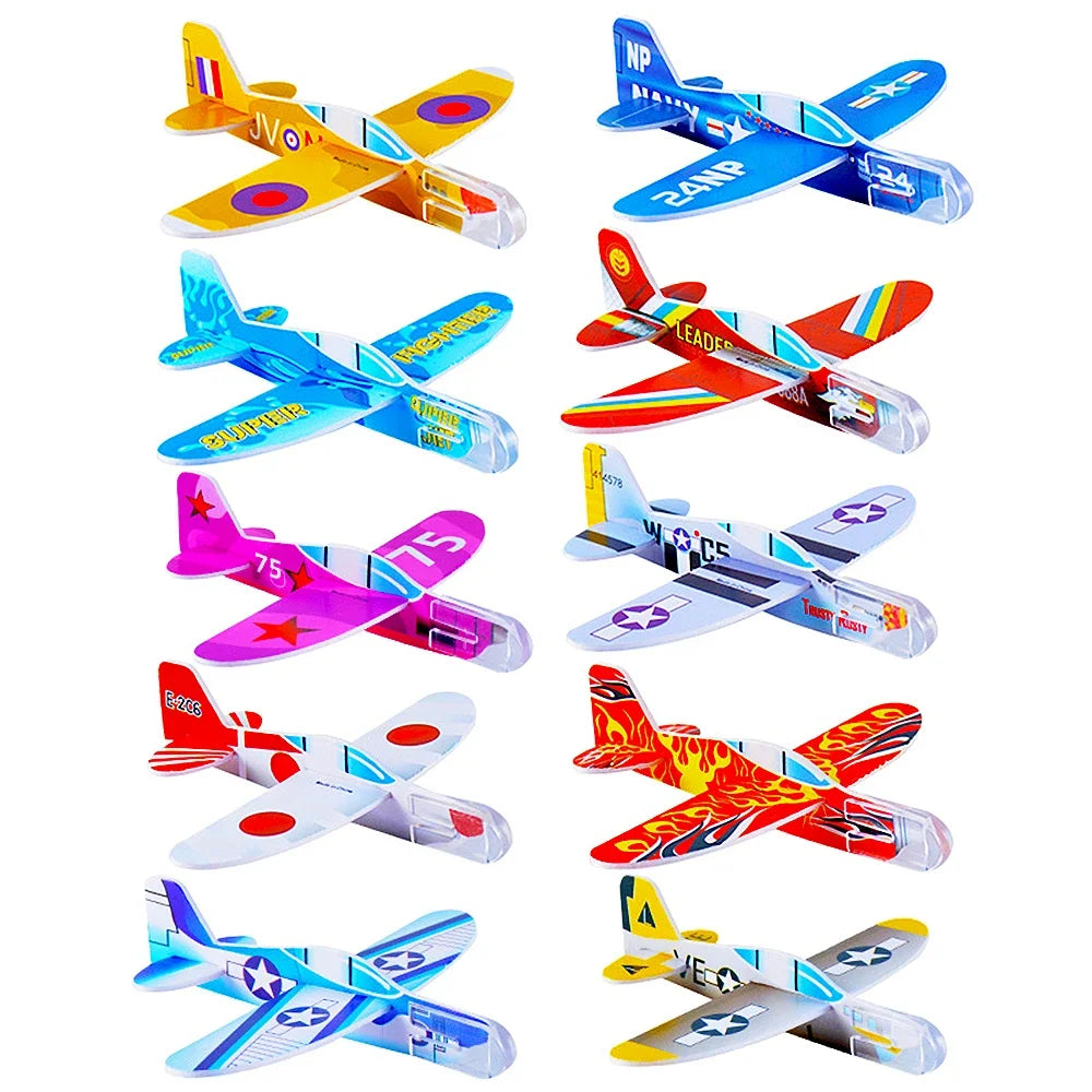 10/100Pcs Kids Party Supplies DIY Multicolor Foam Airplane Boys Birthday Party Souvenirs Pinata Filler Kindergarten Prize Toys
