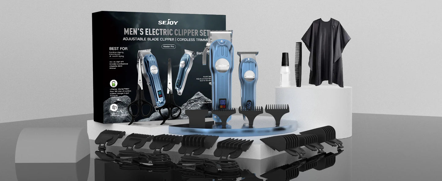 SEJOY Professional Electric Hair Clippers kit for Men Cordless Clippers Hair Trimmers Grooming Set Haircut Machine for Family