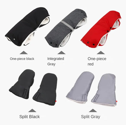 Baby Stroller Gloves Waterproof Warm Winter Antifreeze Mittens With Tissue Phone Bag Transparent Can Be Touch Screen