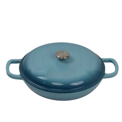 4.5L Dutch Oven Soup Pot Cast Iron Casserole Braiser  Casserole Skillet with Lid and Dual Handles Dutch Oven Baking
