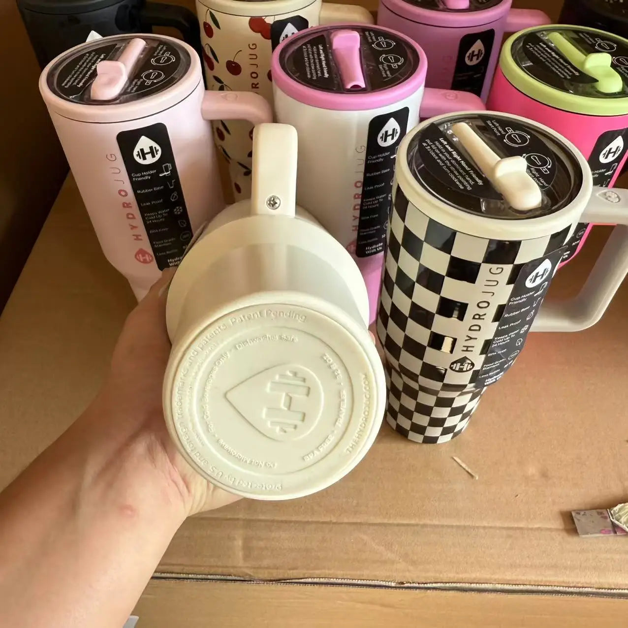 HydroJug Thermobecher 32 oz/40 oz mit Strohhalmdeckel, Edelstahl, vakuumisoliert, doppelwandig, für unterwegs