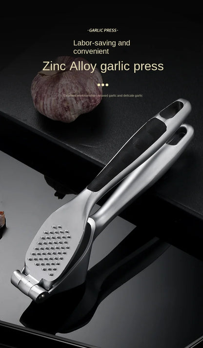 1pcs Garlic Press Easy to Squeeze and Clean with Soft Easy Squeeze Ergonomic Handle  Zinc Alloy Garlic Mincer & Crusher