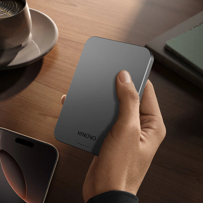 HINOVO Tragbares Ladegerät 5000mAh Magnetische Powerbank für iPhone 16 15 14 13 12 Akkupack 0,35" PD 20W 15W Kabelloses Laden