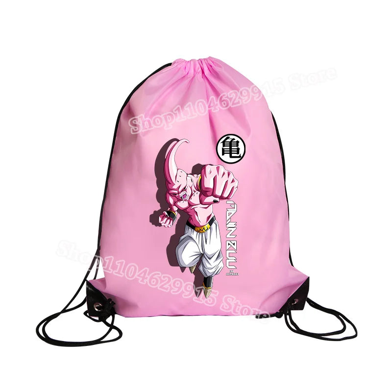 Dragon Ball Drawstring Bag Boys Goku Anime Figure String Pocket Swimming Pool Clothes Shoes Storage Waterproof Backpack Gifts