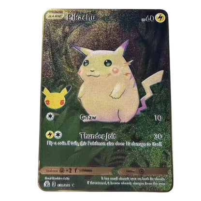 Pokémon 32er-Karten Goldmetall-Pokémon-Karten Englisch Harte Eisenkarten Mewtu Pikachu Gx Glurak Vmax Paket Spielkollektion