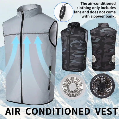 Summer Cooling Fan-Equipped Air-Conditioned Vest—Ideal for High-Temperature Work Environments; Breathable Outdoor Cooling Vest