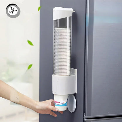 Disposable Paper Cup Dispenser Wall-mounted Plastic Water Dispenser Cup Holder Cup Container Paper Frame Home Organizer