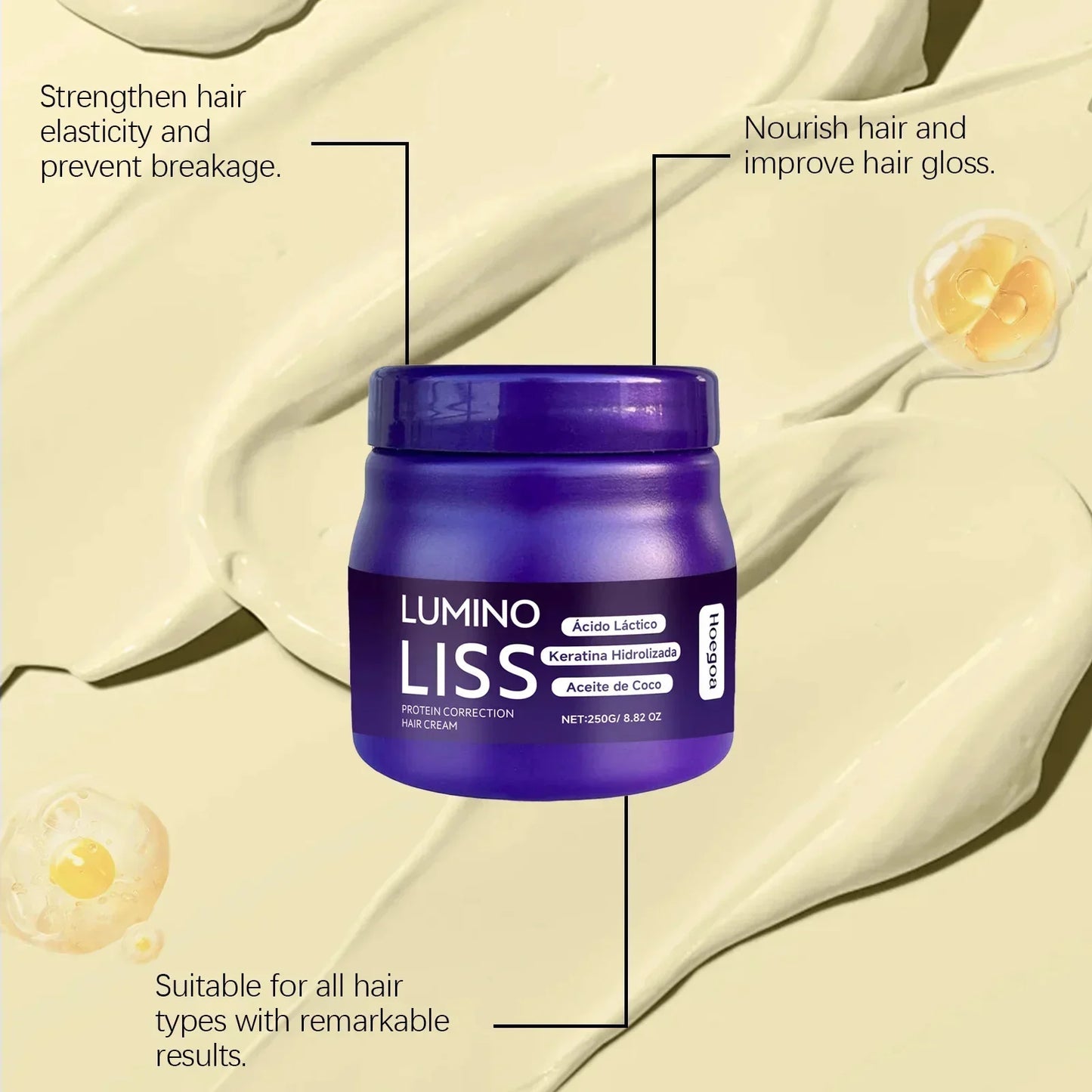 Protein Straightening Cream Nourishes Softens Hair Creating Silky Smooth Hair Repair Frizz Curls Naturally Without Damaging Hair