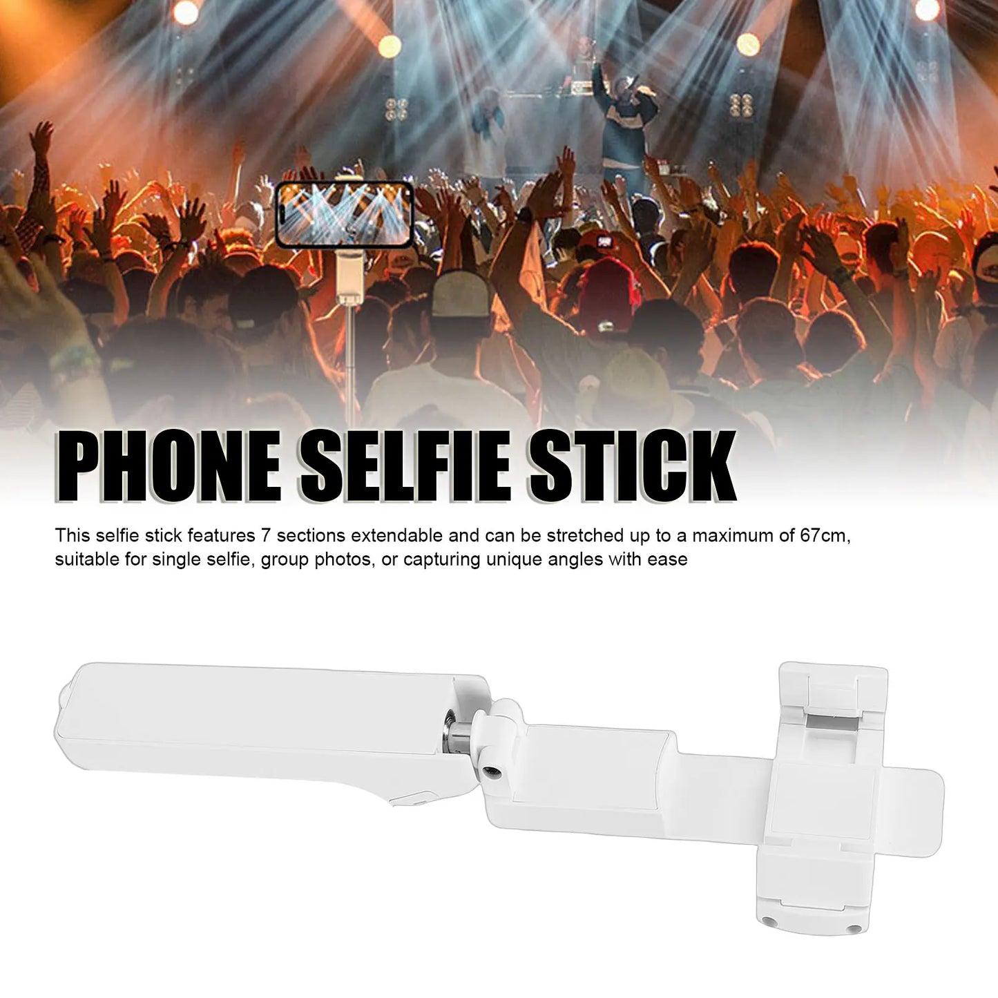 Extendable Phone Selfie Stick Bluetooth Remote Portable Selfie Stick for Photo Video Vlog Live Streaming 360 Degree Rotating