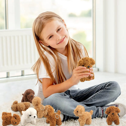 12-24PCS Teddy Dog Plush Toys Stuffed Puppy Dogs Soft Poodle Doll Animal Pet Toy for Adopt a Puppy Party Favors Birthday Gfits