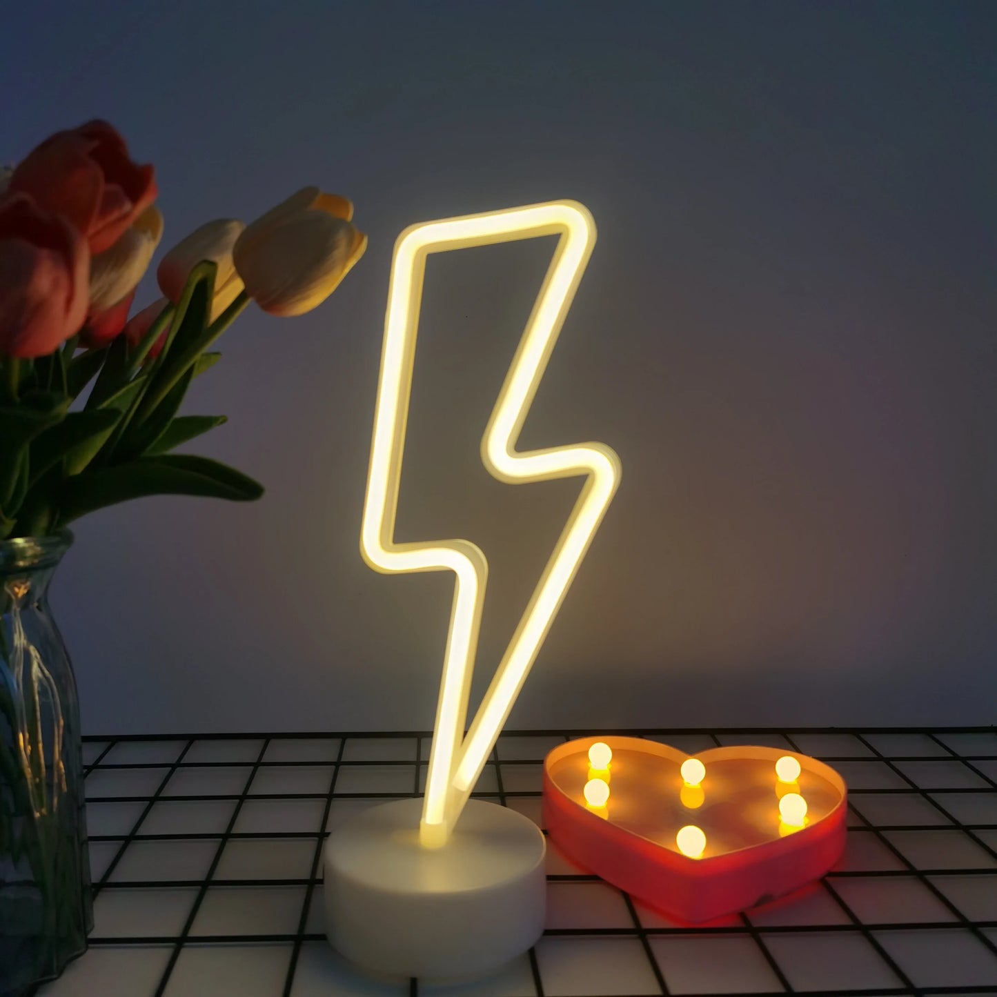 Lightning LED neon light, USB or battery powered boy/girl gift cool game light, bedroom wedding party decoration creative light