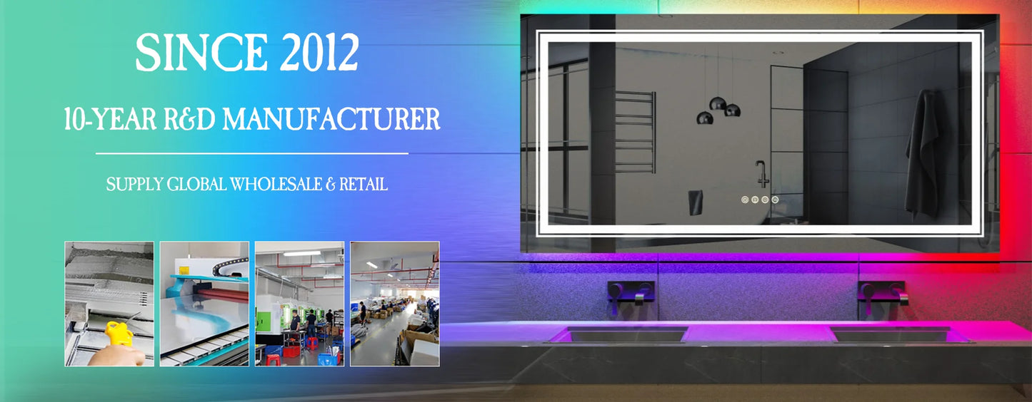 LUVODI Luxury Oval Led Illuminated Bathroom Mirror Gold Aluminum Frame with Demister Pad