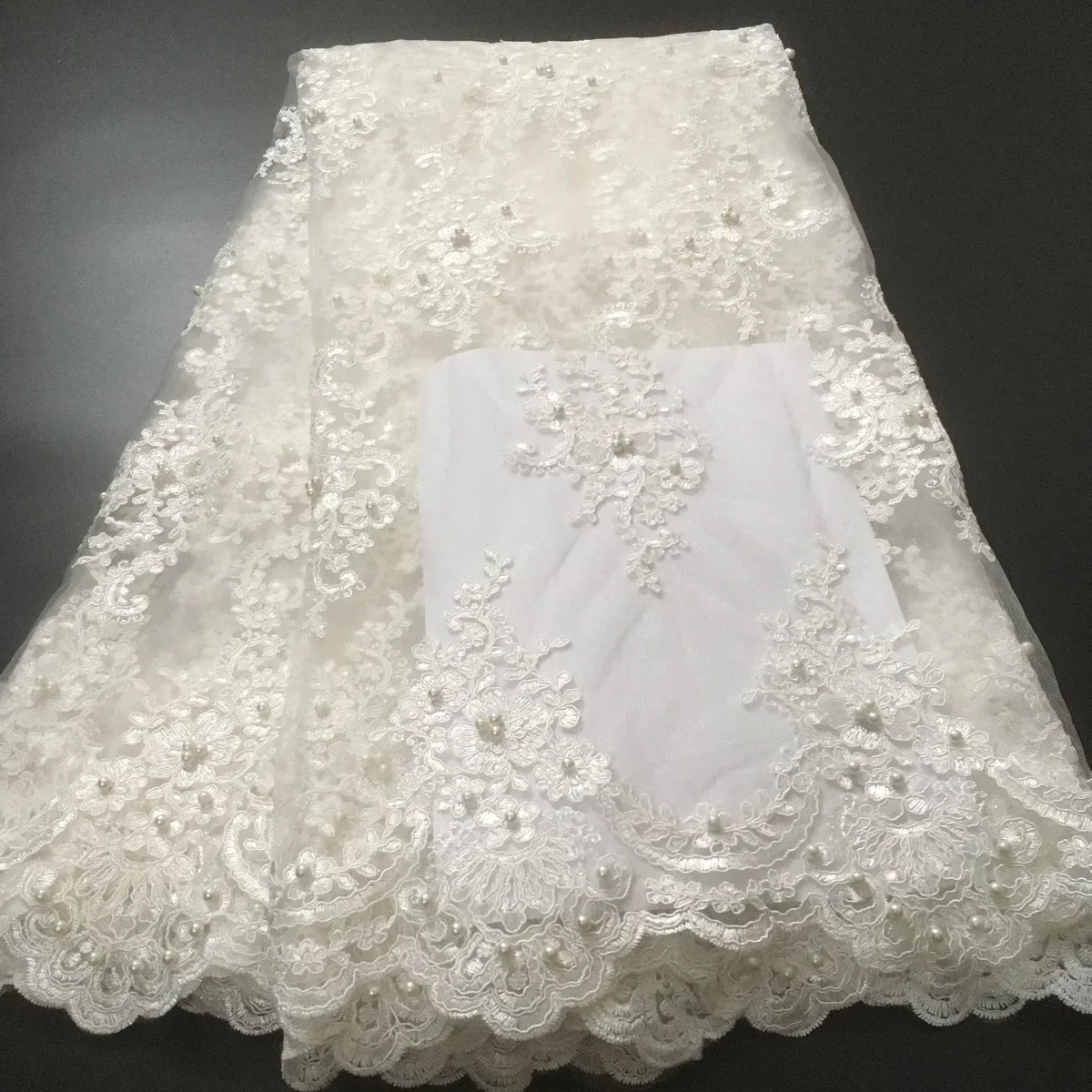 White African Lace Fabric 2025 Embroidered Nigerian Lace Fabric High Quality Cord lace French Tulle Fabric Wedding L-W006A