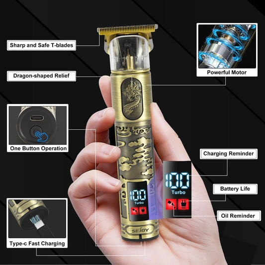 Sejoy Professional Hair Clippers Cordless Electric Hair Trimmer Shaving Machine Cool Design Cutting Barber Beard