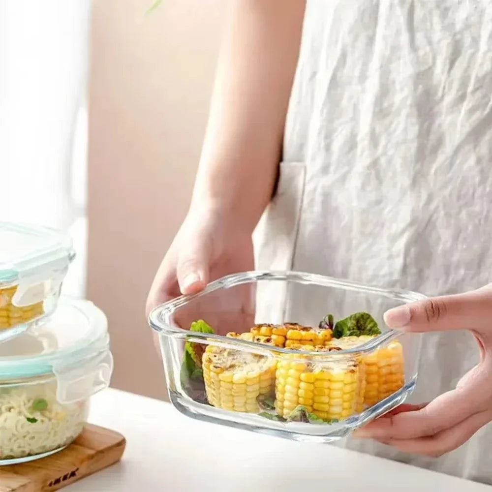 Premium Glass Lunch Box - Airtight Food Storage Containers with Leak-Proof Lids, Microwave & Dishwasher Safe Meal Prep Bento Boxes