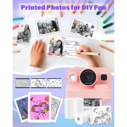 Kids Camera Instant Print Refill for Kids Instant Camera Thermal Printing BPA Free,57x25mm White Non-Adhesive Photo Print Rolls