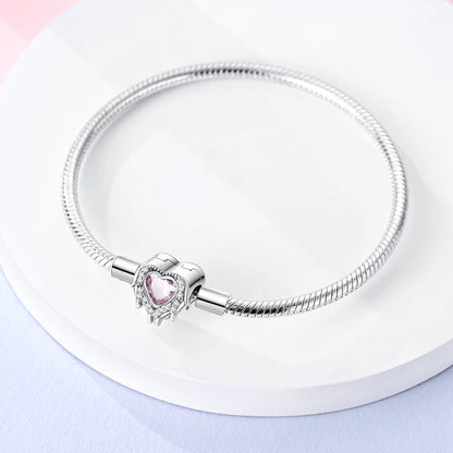 925 Sterling Silver Charm Bracelet - Leaf, Clover, Butterfly & Heart Design | 17-20cm Adjustable