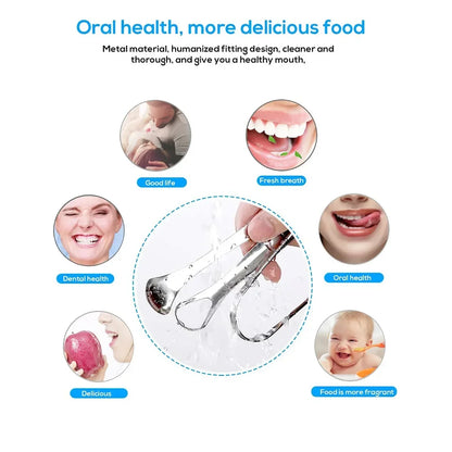 Premium 1pcs/3pcs Metal Tongue Scraper Cleaner for Adults & Kids Portable Stainless Steel Tongue Scrapers Brushes for Removing