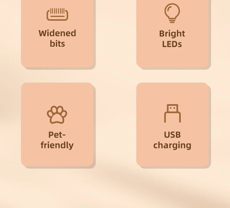 Pet Dog Electric Groomer Trimmer with LED Light Waterproof Pet Foot Hair Trimmer Low Noise Cat Dog Face Foot Ear Hip Paw Shaver