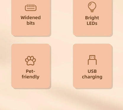 Pet Dog Electric Groomer Trimmer with LED Light Waterproof Pet Foot Hair Trimmer Low Noise Cat Dog Face Foot Ear Hip Paw Shaver