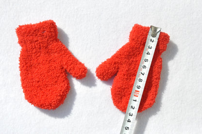 Warm Plush Thick Warm Baby Gloves Winter Plus Velvet Mittens Children Kid Coral Fleece Full Finger Gloves For 1-4Y Kids Gloves