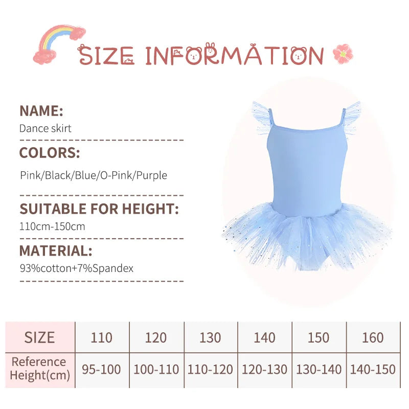 Girls Ballet Leotards Ballet Tutu Dress For Kids Dance Clothes With Skirt Gymnastics Dancewear Balleriana Clothes Short Sleeves