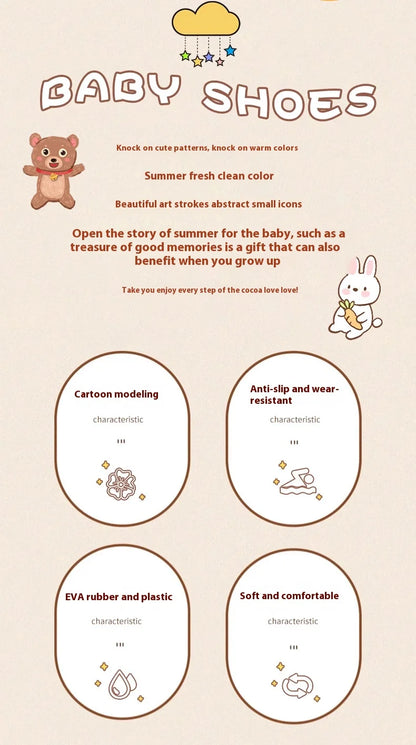 Children's Flip Flops, Anti Slip and Lightweight, Children's Hole Shoes, Soft Soled Cartoon Beach Shoes for Boys and Girls