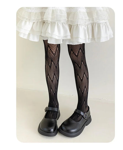 Thin Breathable Baby Girl Tights Kids Dance Stocking Sock Children School Student Uniform Tights Princess Wave Lace Pantyhose