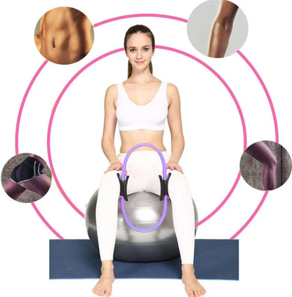 Yoga Pilates Ring Durable Non-Slip Exercise Circle Magic Exercise Circle with Dual Grip for Thigh Pelvic Floor Muscle Training