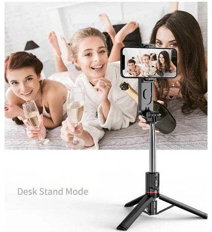 Selfie Stick with Fill Light Tripod with Bluetooth Remote Shutter Retractable Rod for iPhone Xiaomi Huawei for Phone Video Live