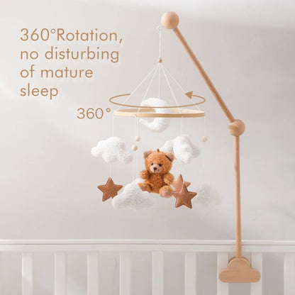 Baby Crib Mobile Bed Bell Toys Musical Rattle Educational Toys Bed Bell Newborn Mobile Bed Bell Bracket Baby Hanging Toys Holder