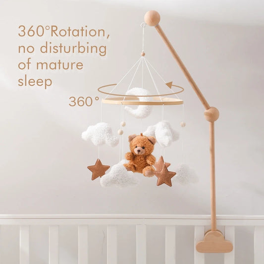 Baby Crib Mobile Bed Bell Toys Musical Rattle Educational Toys Bed Bell Newborn Mobile Bed Bell Bracket Baby Hanging Toys Holder