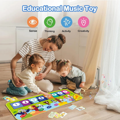 Piano Mat for Kids 80*30cm Toddlers Floor Keyboard Dance Mat Play Musical Carpet Music Instrument Toys Toddlers Girl Boy Gift