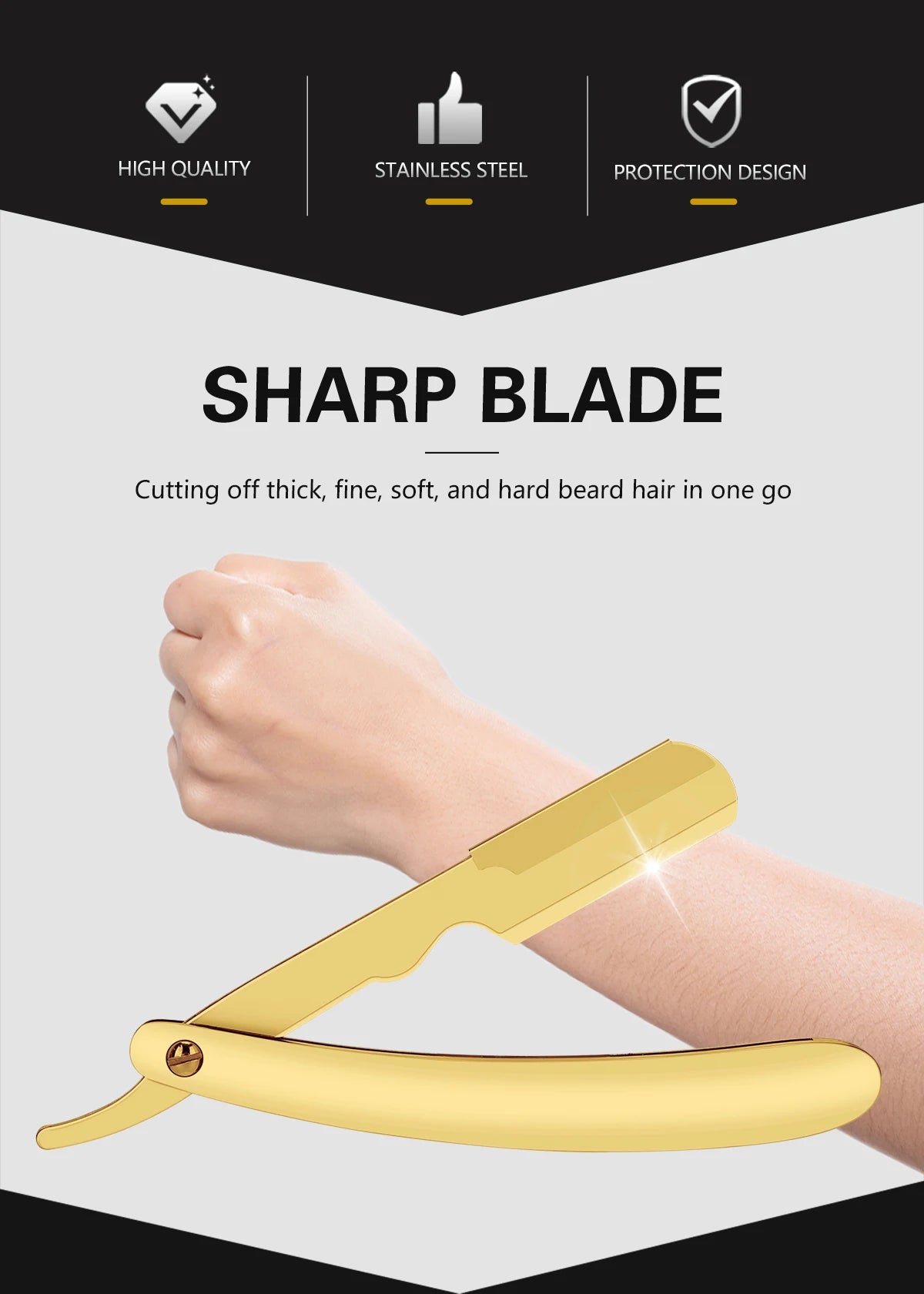 Professional Barber Razor Folding Shaving Knife Manual Beard Beard Cut Razors Holder For (No Shaving Blade) Salon Removal Tools