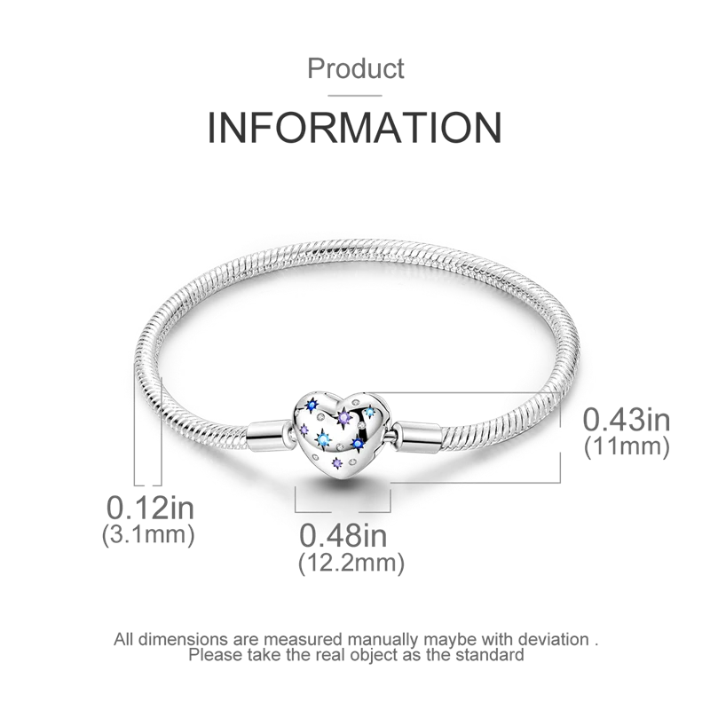 925 Sterling Silver Charm Bracelet - Leaf, Clover, Butterfly & Heart Design | 17-20cm Adjustable