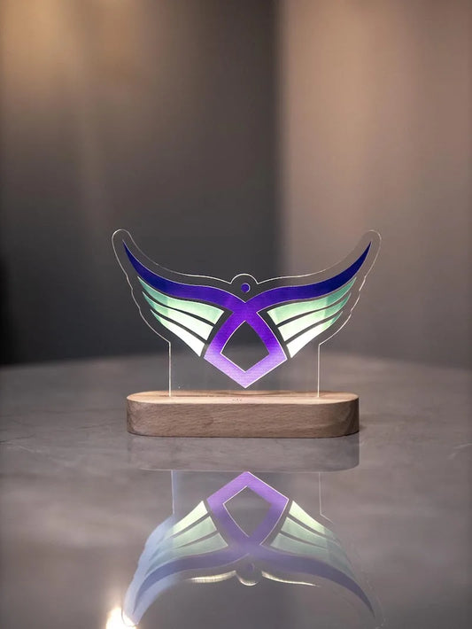 Custom Acrylic Business Logo Sign Personalized Brand QR Plaque Light Lamp Corporate Gifts Wood Social Media Table Decor Sign