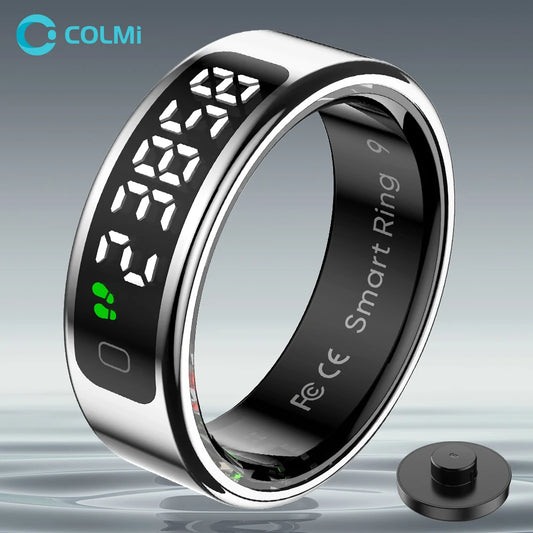New COLMI R12 Smart Ring, Wireless Charging, Display and Touch, Health Manager, Multi Sports Modes For Men Women, Gold, Silver
