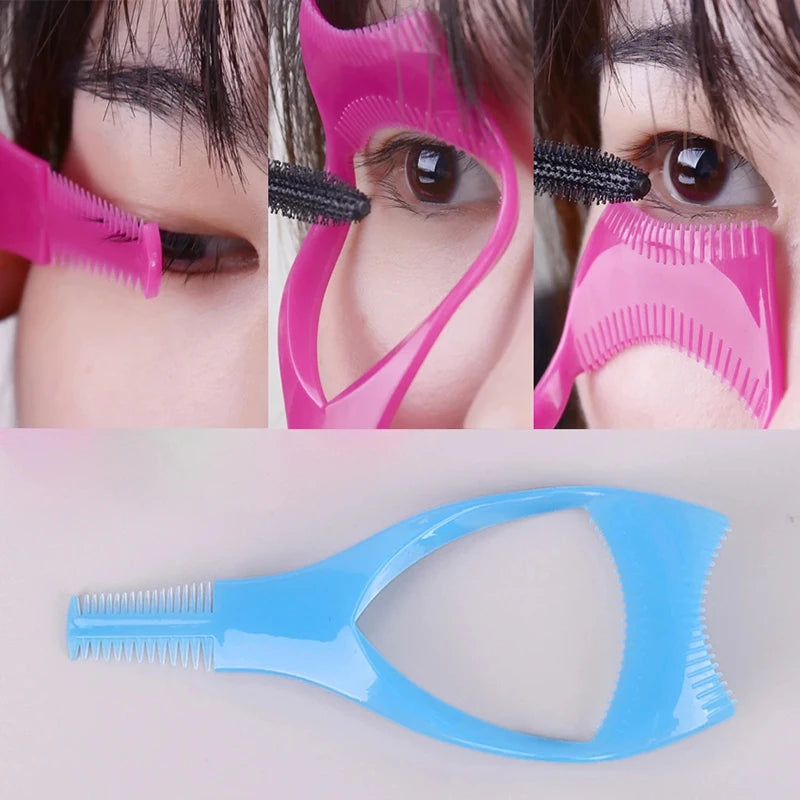 Handy Eyelash Aid Clip Pink Eye Makeup Aid Tool Y Shape Silicone Mascara Applicator Shield Multifunctional Silicone Eyeliner Mak