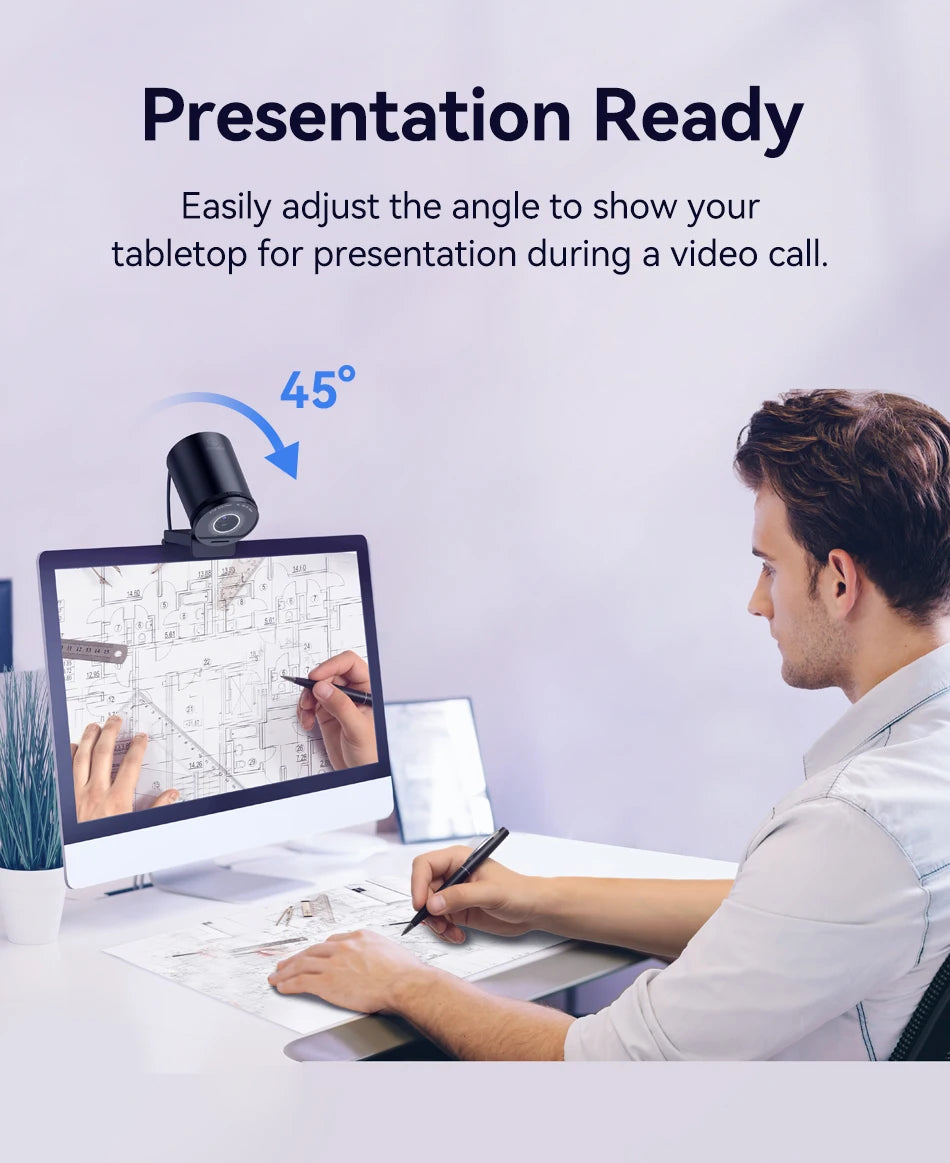 4K Webcam UHD Web Camera HDR Streaming Video Camera With Sony Sensor EMEET S800 USB Webcam With Dual Noise Cancelling Mics